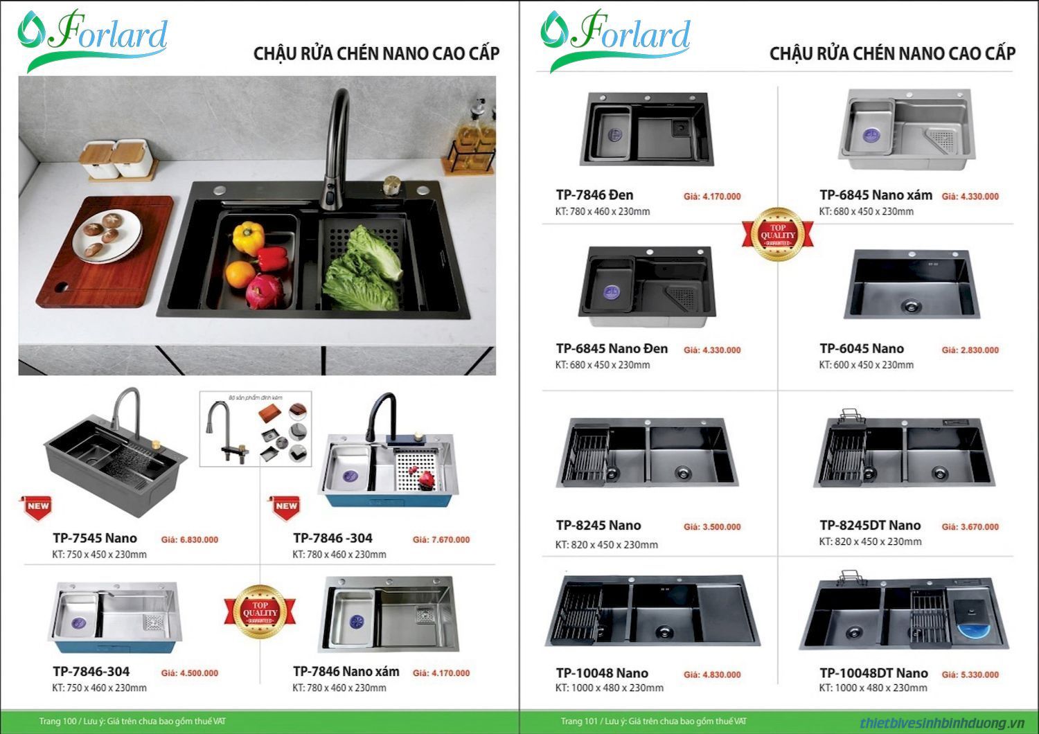 Thiết bị vệ sinh FORLARD Catalogue và Bảng giá mới nhất /Page 50